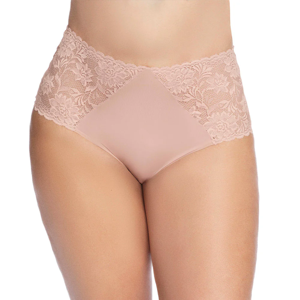 PANTY CON LATERALES EN ENCAJE Y TIRO ALTO