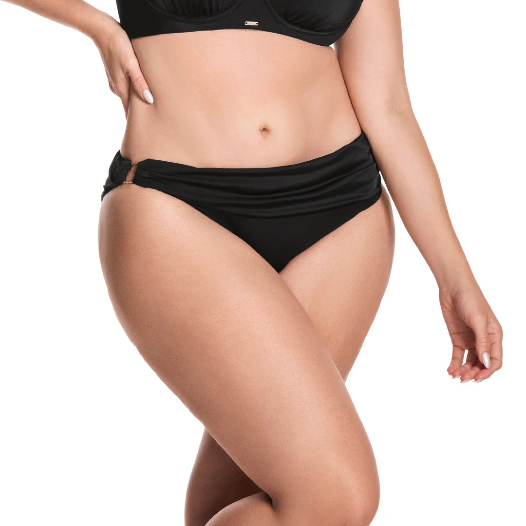 PANTY DE VESTIDO DE BAÑO CON DRAPEADO EN CINTURA