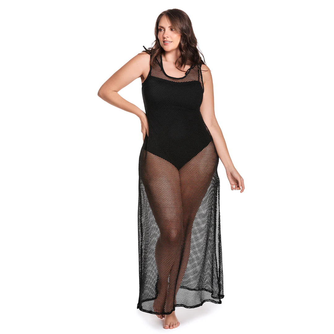 VESTIDO SALIDA DE BAÑO CON MANGA SISA EN MALLA - Image 3